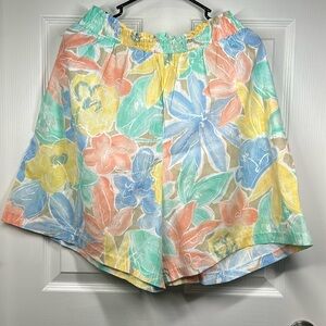 Vintage Plus Floral Pastel Shorts Size 18
